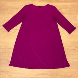 Nik and Nash fuchsia trapeze dress with ruffle detail womens size L